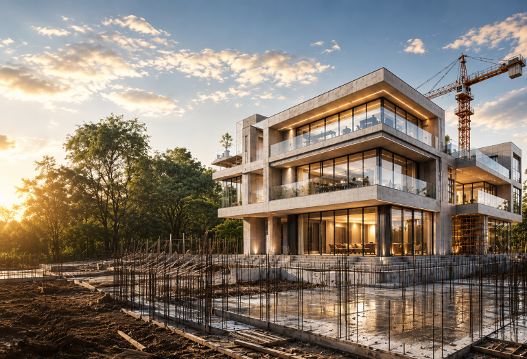 plano arquitectónico de vivienda de lujo Madina Prime construcción desde cero
